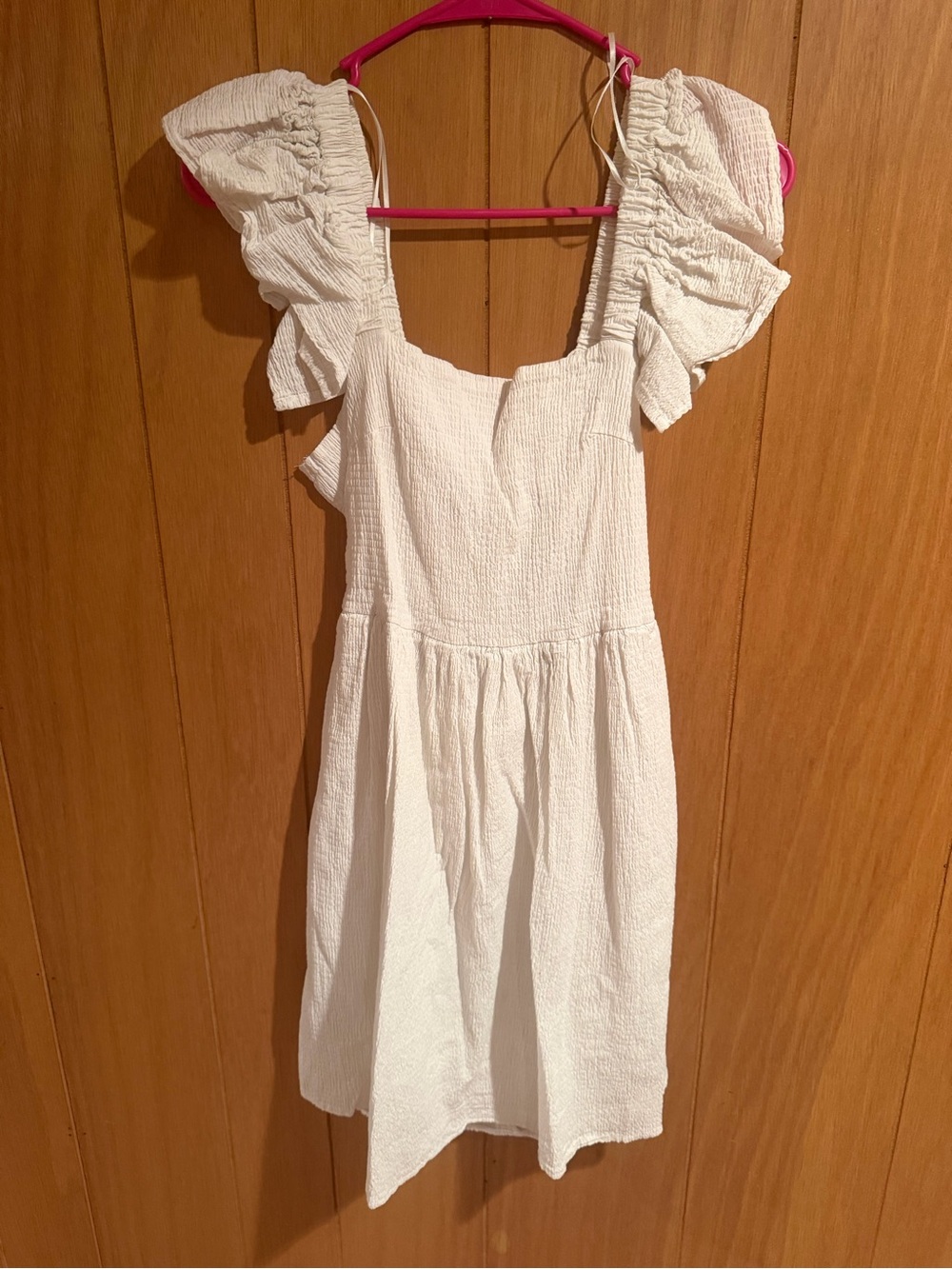 White Ruffle-Sleeve Dress